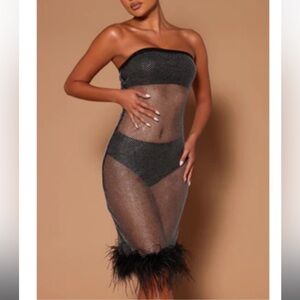 Strapless Sparkle Mesh Dress